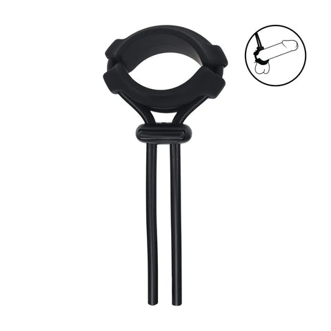 Levelz Wide Detachable Lasso (Black) – Adjustable Silicone Cock Ring COCK RINGS Adjustable