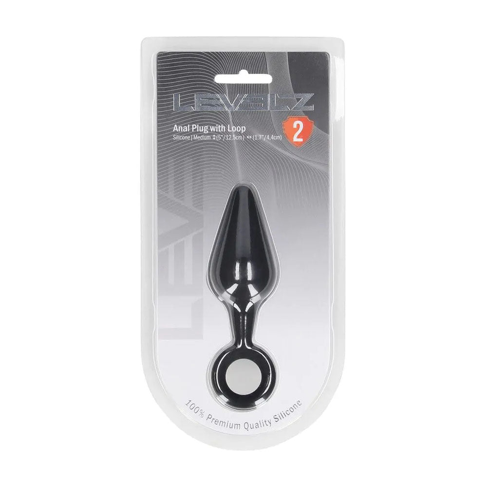 LEVELZ Silicone Medium Anal Plug with Loop Adult Stuff Warehouse LEVELZ Silicone Medium Anal Plug with Loop Adult Stuff Warehouse