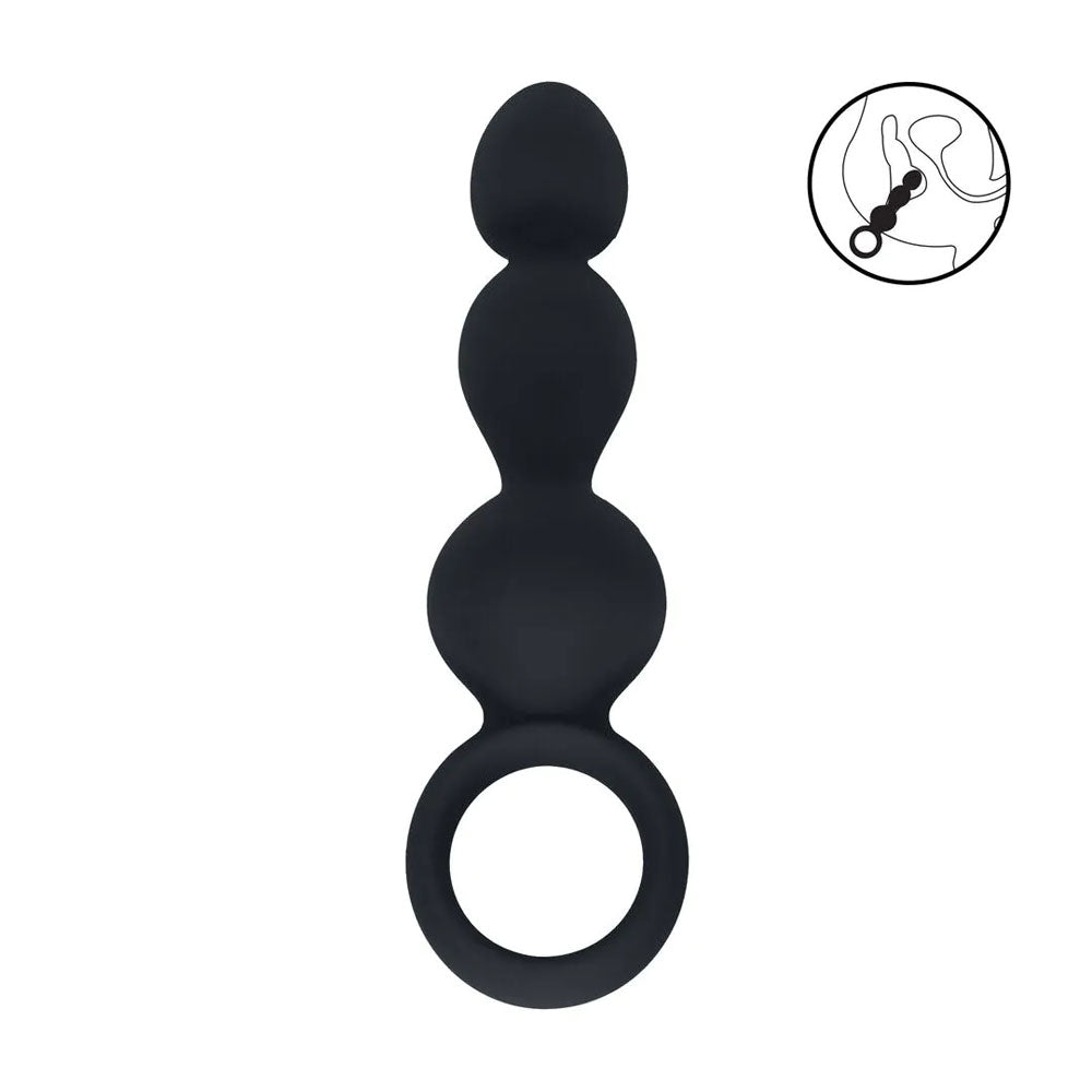 LEVELZ Beaded Silicone Anal Probe with Loop – 15.3 cm Silicone Beaded Anal Plug > Anal Range > Anal Beads