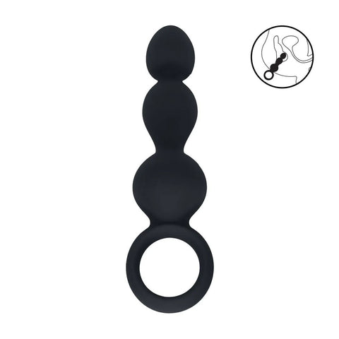 LEVELZ Beaded Silicone Anal Probe with Loop – 15.3 cm Silicone Beaded Anal Plug > Anal Range > Anal Beads