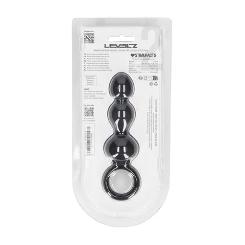 LEVELZ Beaded Silicone Anal Probe with Loop – 15.3 cm Silicone Beaded Anal Plug > Anal Range > Anal Beads