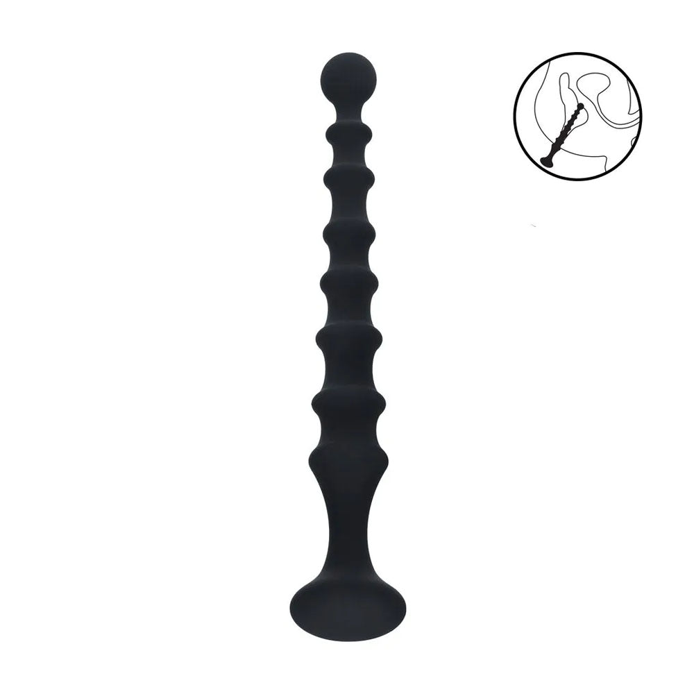 Levelz Ribbed Silicone Flared Anal Probe 26.7 cm – Textured Silicone Anal Beads Secondary image
