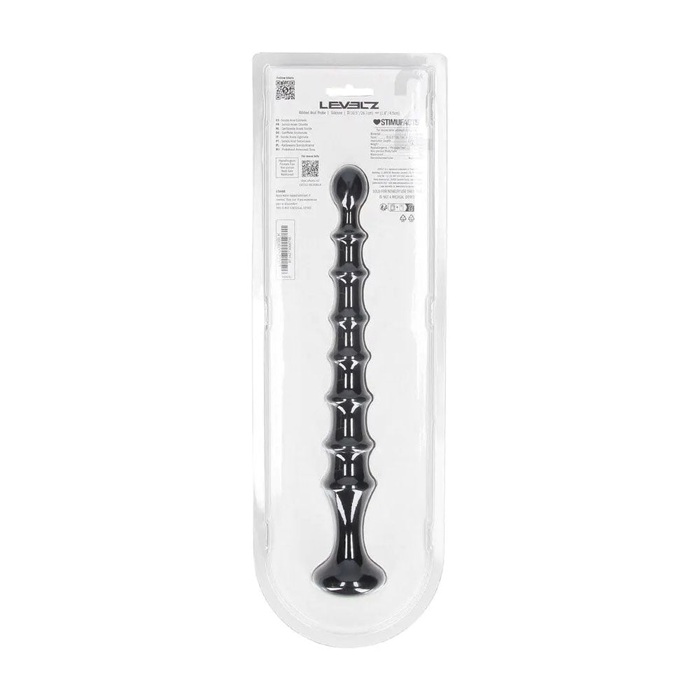 Levelz Ribbed Silicone Flared Anal Probe 26.7 cm – Textured Silicone Anal Beads > Anal Range > Anal Beads
