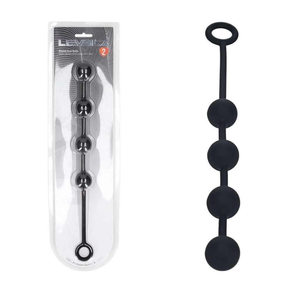 Levelz Round Silicone Medium Anal Balls 20mm Diameter 32cm Length – Premium Silicone Anal Balls Black > Anal Range > Anal Beads