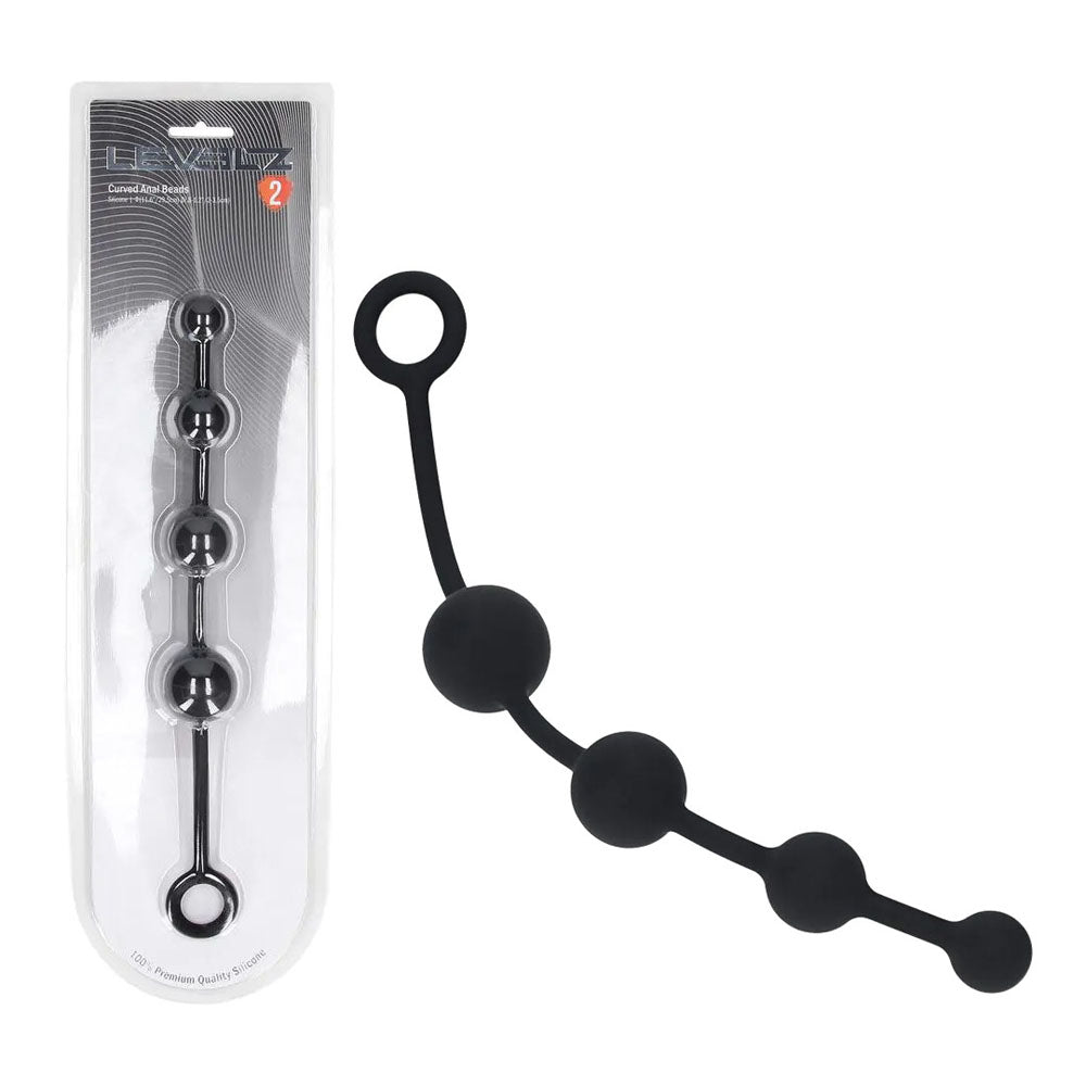 LEVELZ Curved Silicone Anal Beads 29.5 cm – Premium Silicone Anal Beads Black > Anal Range > Anal Beads