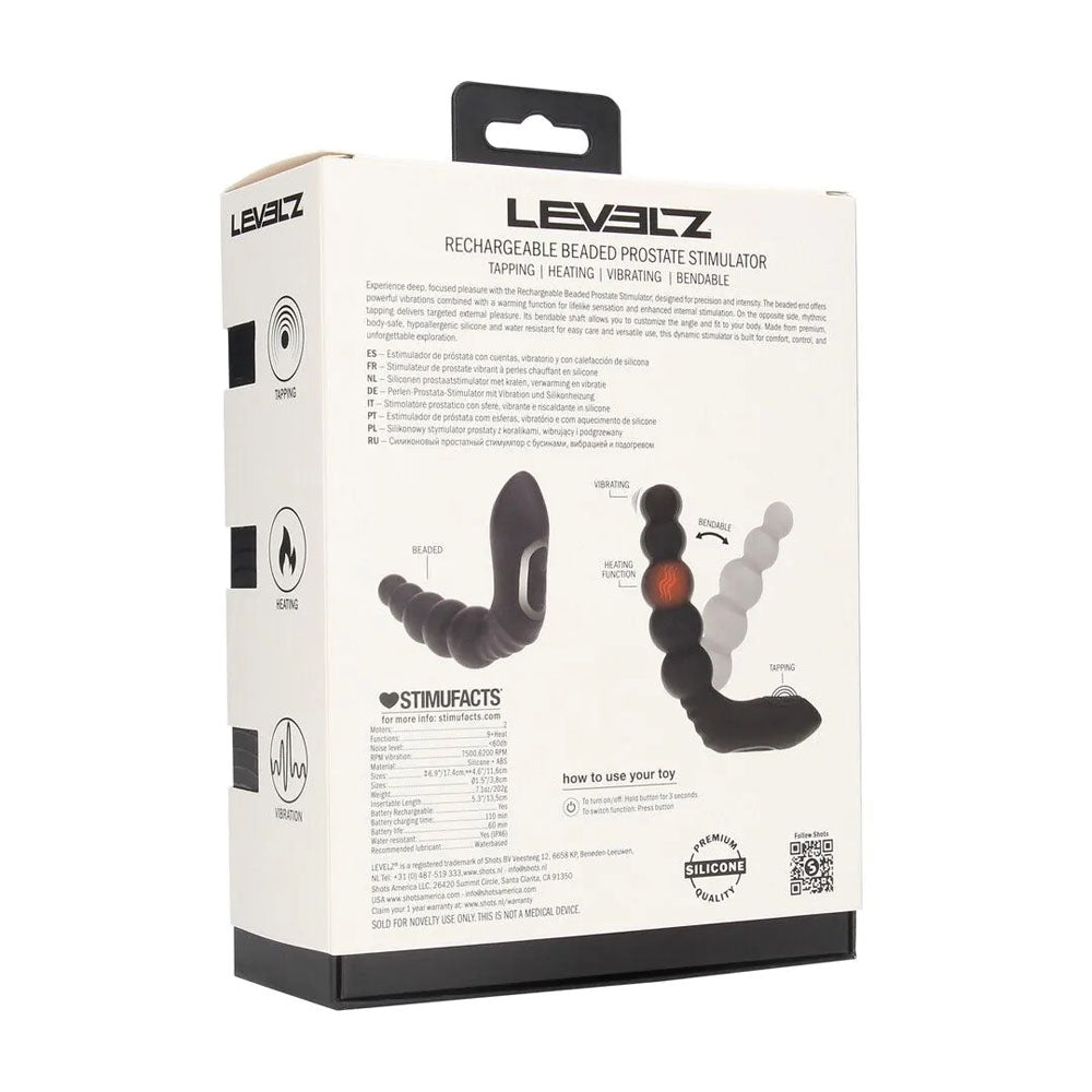 LEVELZ Rechargeable Beaded Prostate Massager – USB Rechargeable Heating and Vibrating Prostate Massager > Anal Range > Prostate Plugs