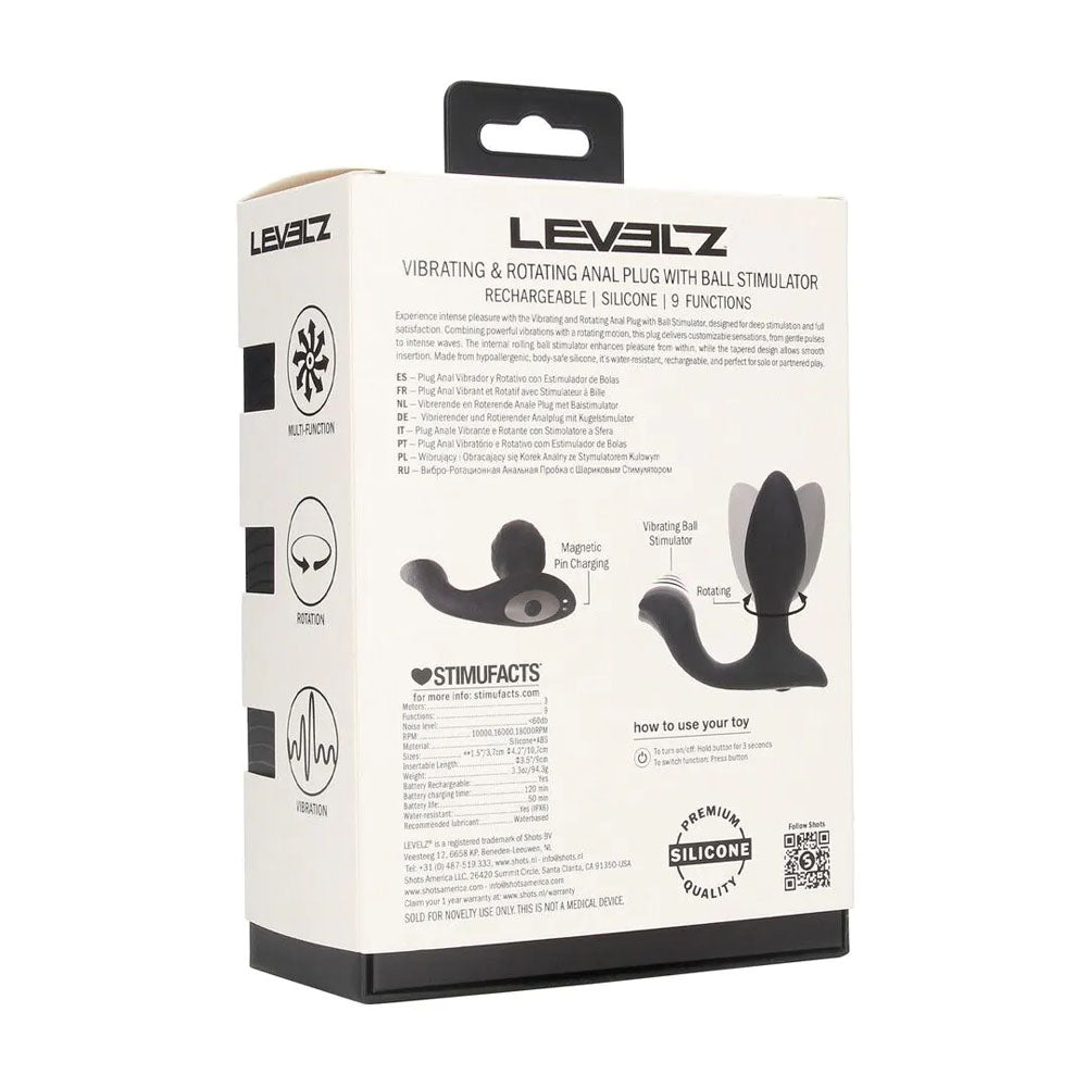 Levelz Vibrating and Rotating Anal Plug with Ball Stimulator (USB Rechargeable) – Vibrating Butt Plug 10.7 cm > Anal Range > Prostate Plugs