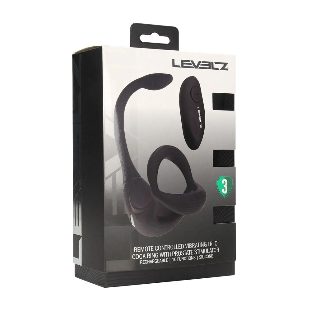 Levelz Remote-Controlled Vibrating Tri-O (Black) – USB Rechargeable Cock Ring and Prostate Stimulator > Anal Range > Prostate Plugs