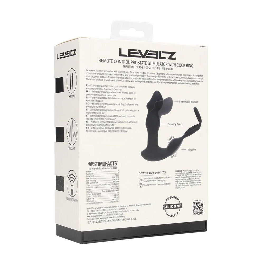 Levelz Remote Controlled Prostate Massager – Triple Motor Rechargeable > Anal Range > Prostate Plugs