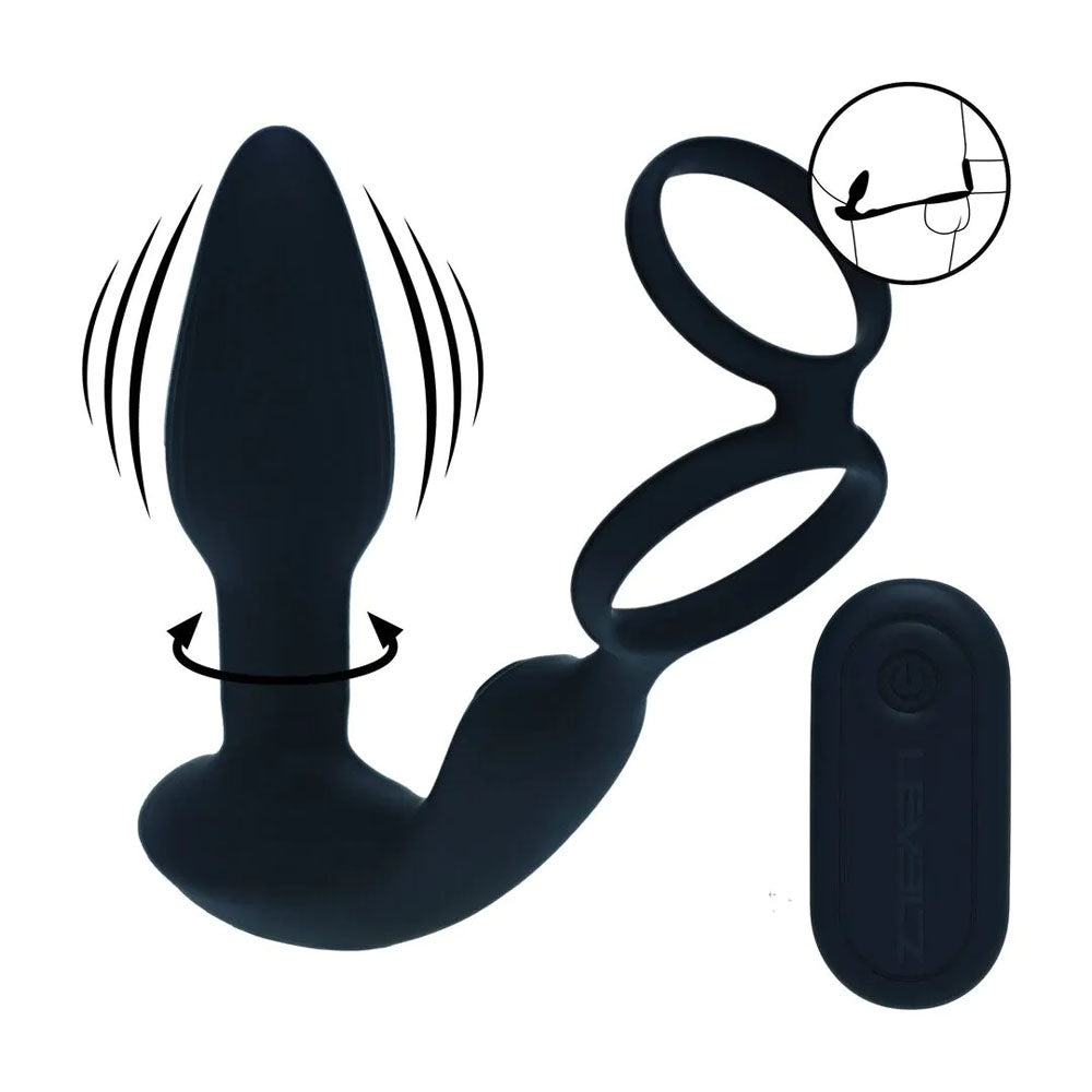 Levelz Dual Vibrating Prostate Stimulator with Cock Ring – USB Rechargeable Vibrating Butt Plug with Cock Ring Secondary image