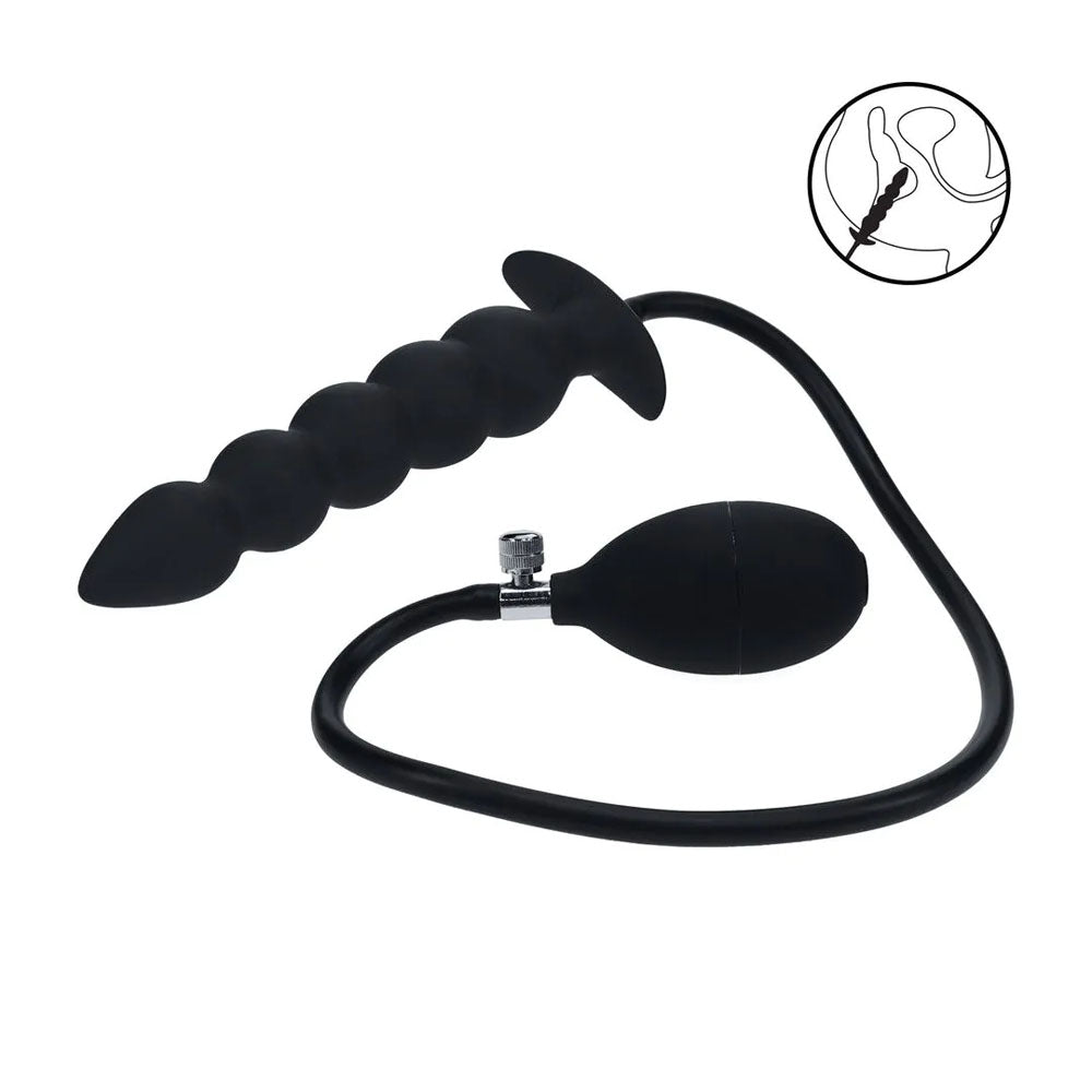 Levelz Beaded Inflatable – 12 cm Smooth Silicone Anal Plug > Anal Range > Tunnel and Stretchers