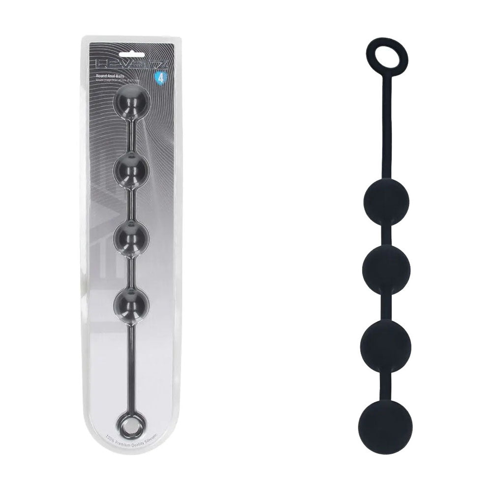 Levelz Large Round Silicone Anal Balls 40.5 cm Length 40 mm Diameter Black > Anal Range > Anal Beads Main image
