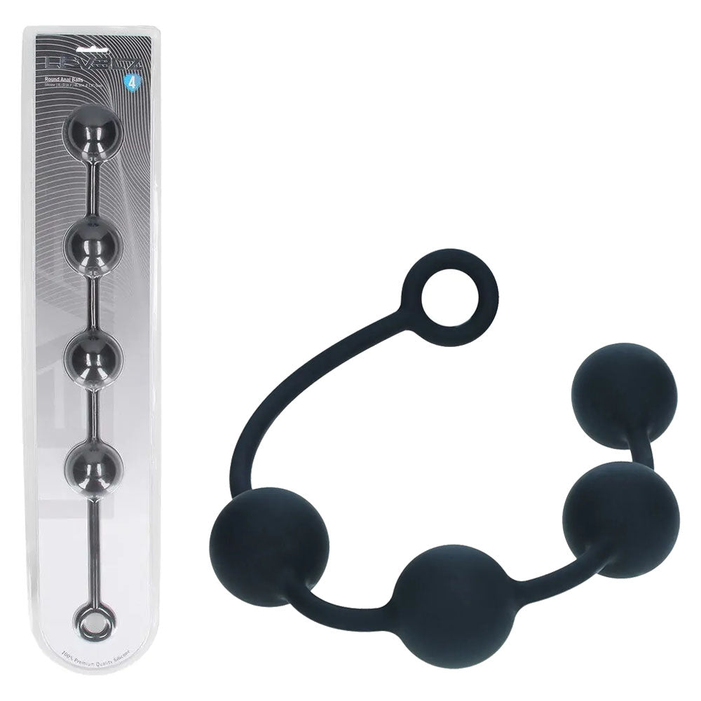 LEVELZ Round Anal Balls XL – Extra Large Silicone Anal Beads 46.5 cm Length 50 mm Diameter Black > Anal Range > Oversized Anal Toys Main image