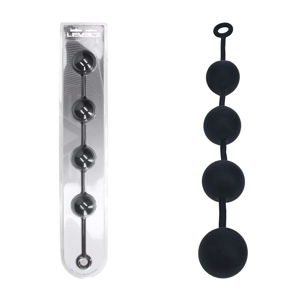Levelz Round Anal Balls XXL (60mm, 52.5cm) – Extra Large Silicone Anal Beads Black > Anal Range > Oversized Anal Toys Main image