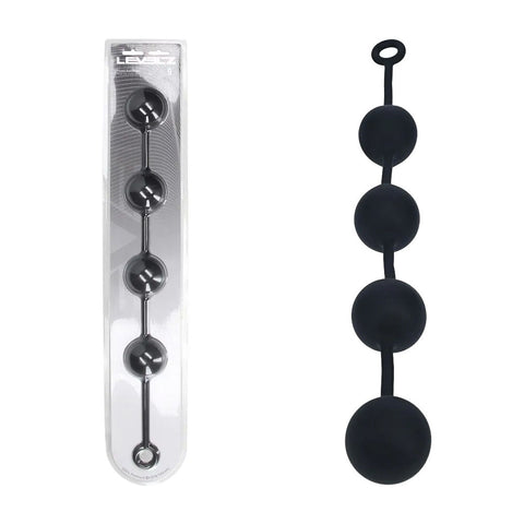 Levelz Round Anal Balls XXL (60mm, 52.5cm) – Extra Large Silicone Anal Beads Black > Anal Range > Oversized Anal Toys