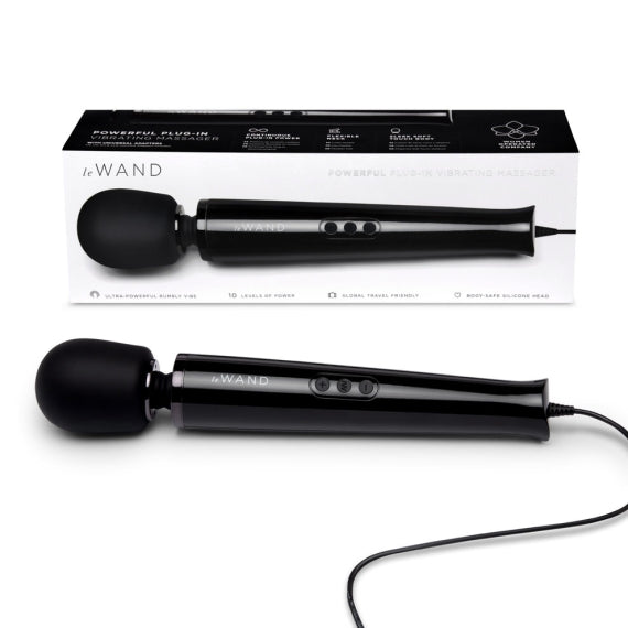 Le Wand Plug-In Black Powerful Vibrating Massager with 8-Foot Cord Default Title Electric Massager