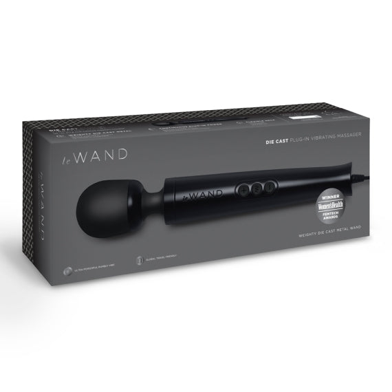 Le Wand Diecast Plug-In Massager Black Corded Metal Body with 10 Speeds and 20 Vibration Patterns Default Title Electric Massager
