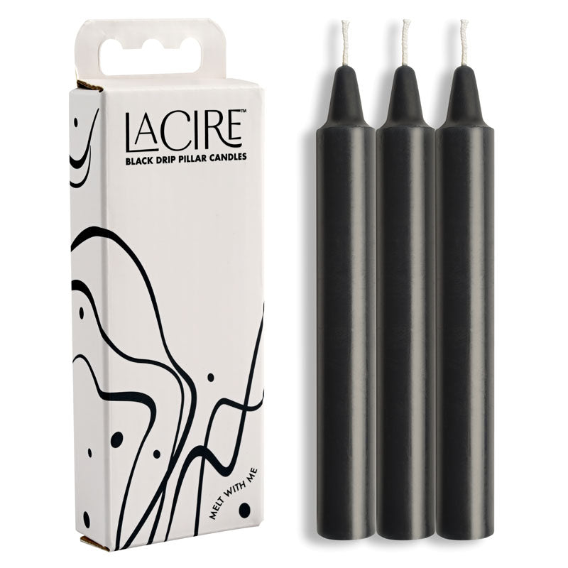 LaCire Drip Pillar Candles - Black 90 Minute Burn Time > Candles > Drip Main image