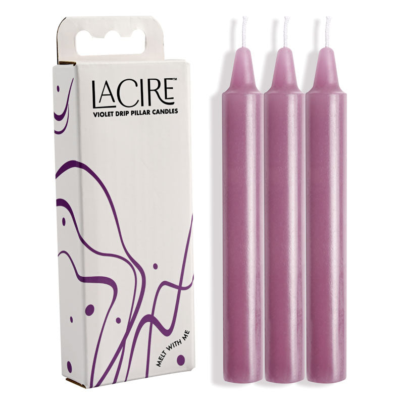 LaCire Drip Pillar Candles - Violet 90 Minutes Burn Time > Candles > Drip