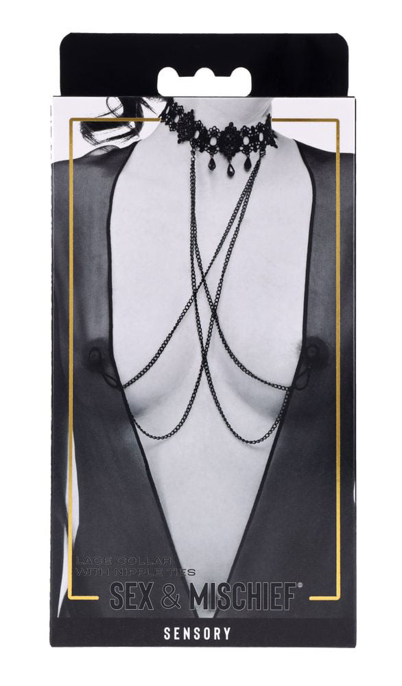 Lace Collar Choker with Adjustable Nipple Ties for Adults > Clothes > Body Jewellery