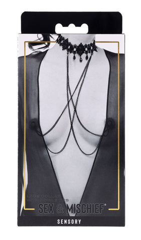 Lace Collar Choker with Adjustable Nipple Ties for Adults > Clothes > Body Jewellery