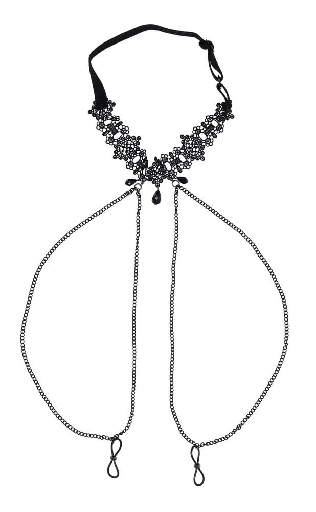 Lace Collar Choker with Adjustable Nipple Ties for Adults > Clothes > Body Jewellery