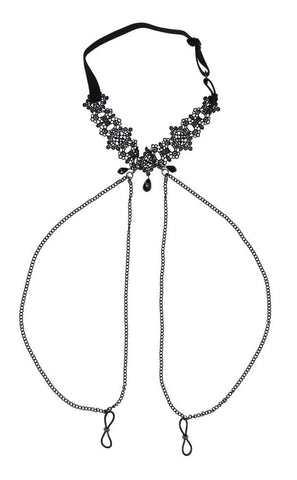 Lace Collar Choker with Adjustable Nipple Ties for Adults > Clothes > Body Jewellery