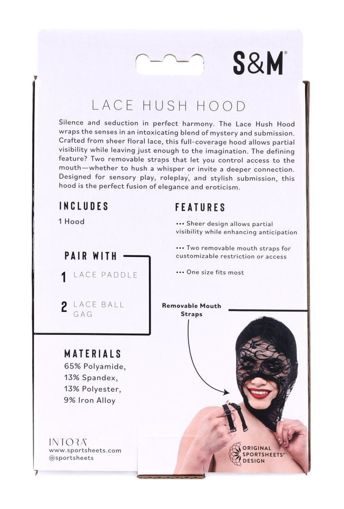 Lace Hush Hood Sheer Erotic Mask for Adult Intimate Play Party Supplies