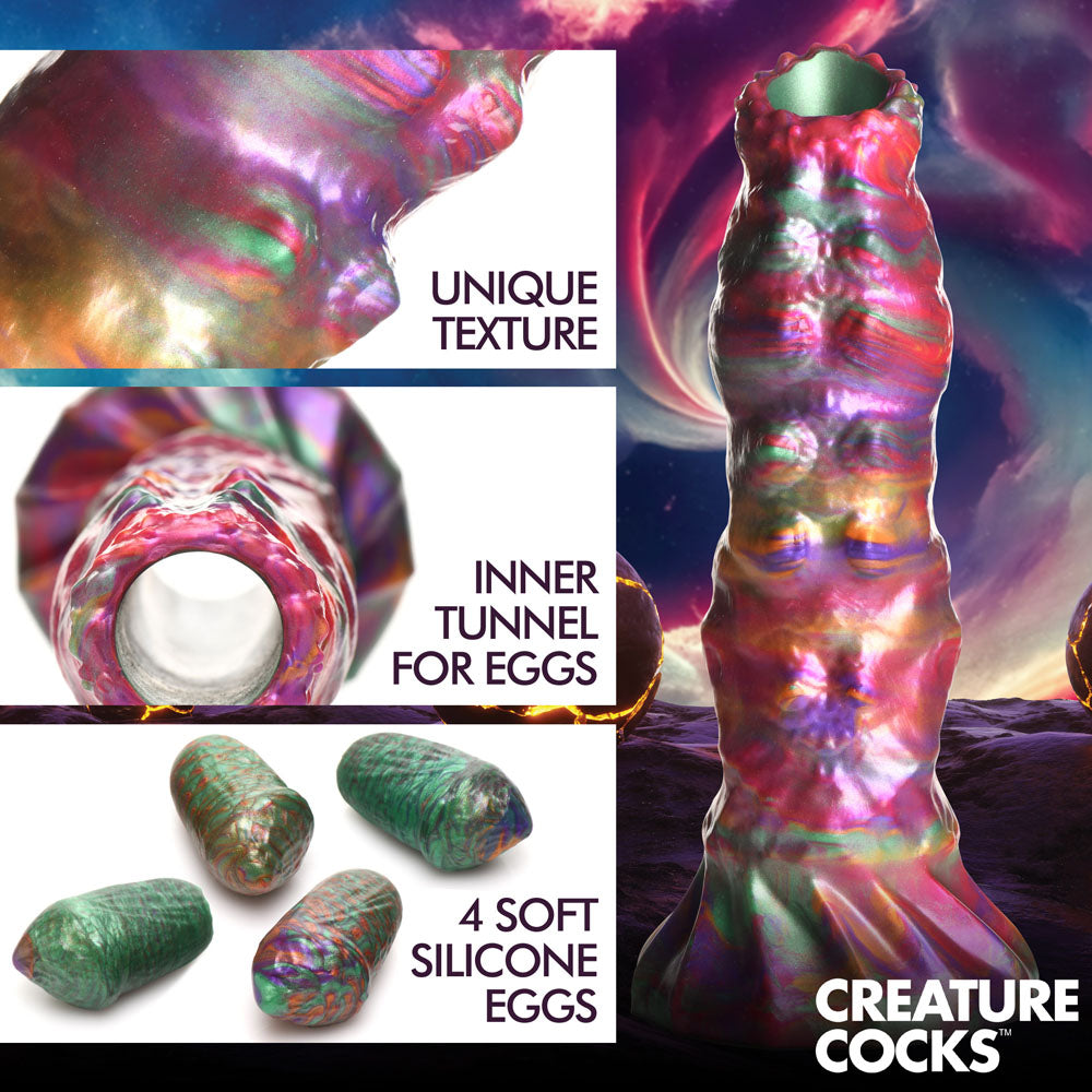 Creature Cocks Larva Silicone Ovipositor Dildo with Eggs – Textured Large Silicone Dildo Fantasy Dongs