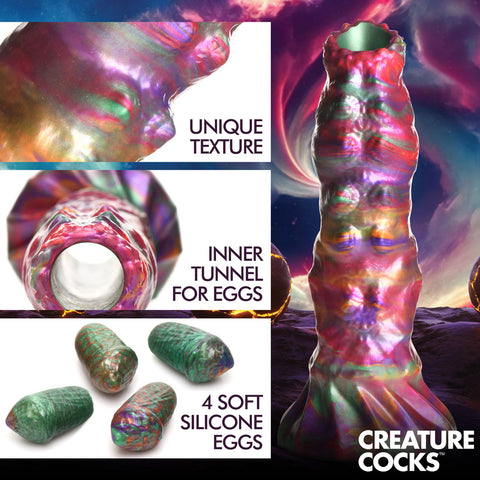 Creature Cocks Larva Silicone Ovipositor Dildo with Eggs – Textured Large Silicone Dildo Fantasy Dongs