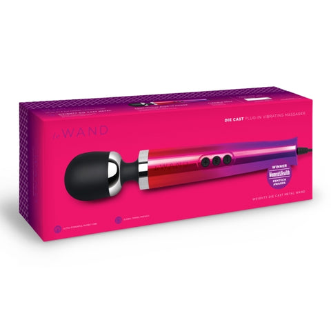 Le Wand Diecast Plug-In Massager Ombre Corded Heavy Metal Body with 10 Speeds and 20 Vibration Patterns Electric Massager