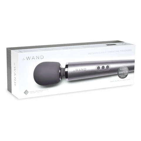 Le Wand Grey Rechargeable Massager with 10 Speeds and 20 Vibration Patterns Electric Massager
