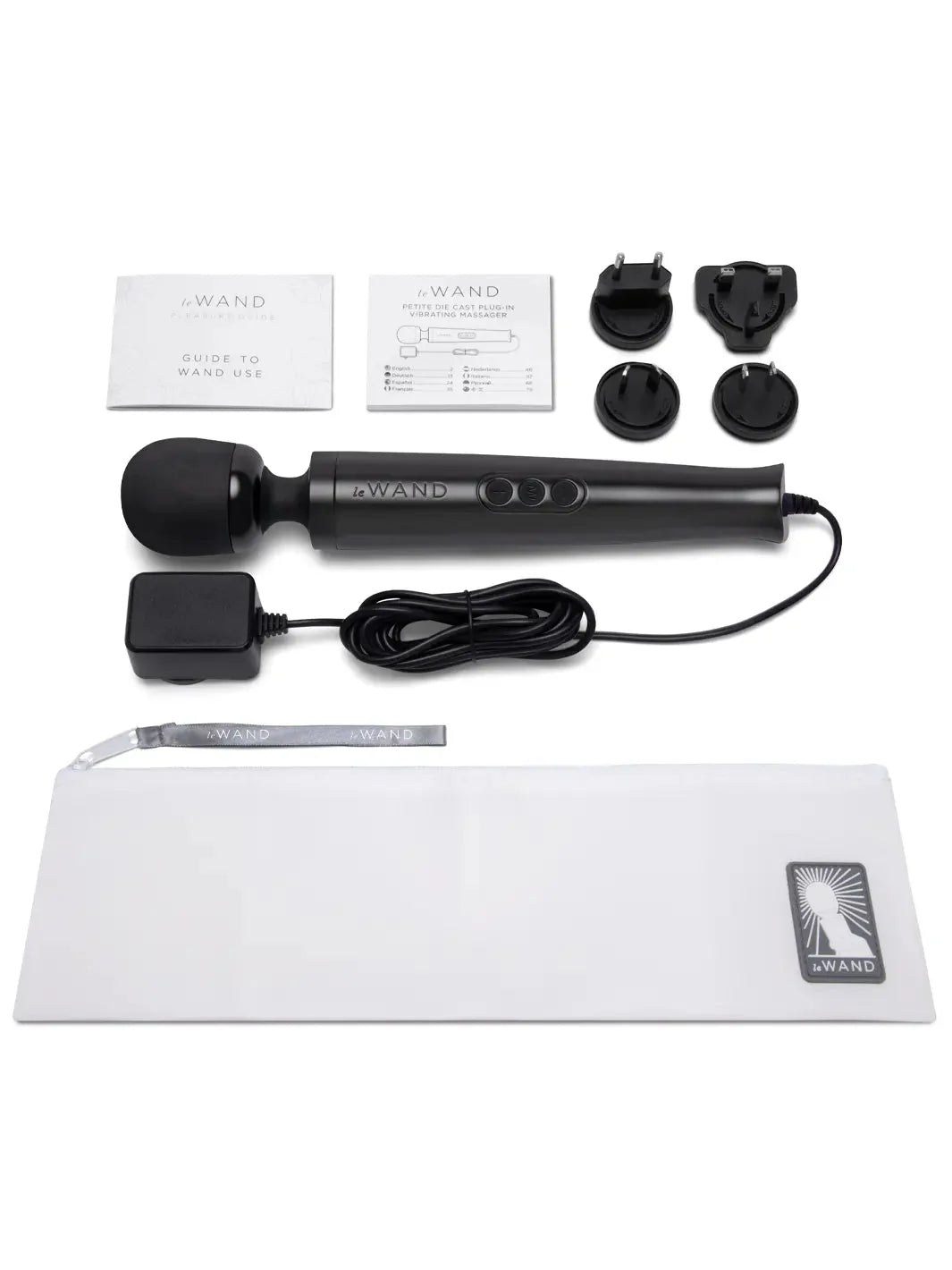 Le Wand Diecast Plug-In Massager Black Corded Metal Body with 10 Speeds and 20 Vibration Patterns > Sex Toys > Massage Wands