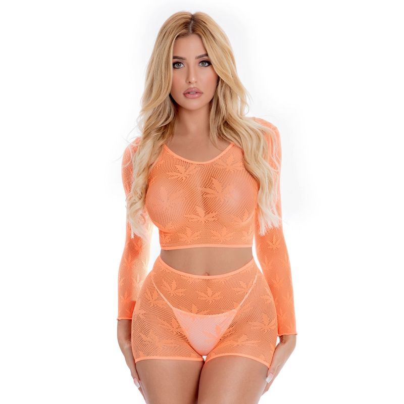 Leaf It To Me Short Set in Orange > Clothes > Bra Sets Main image