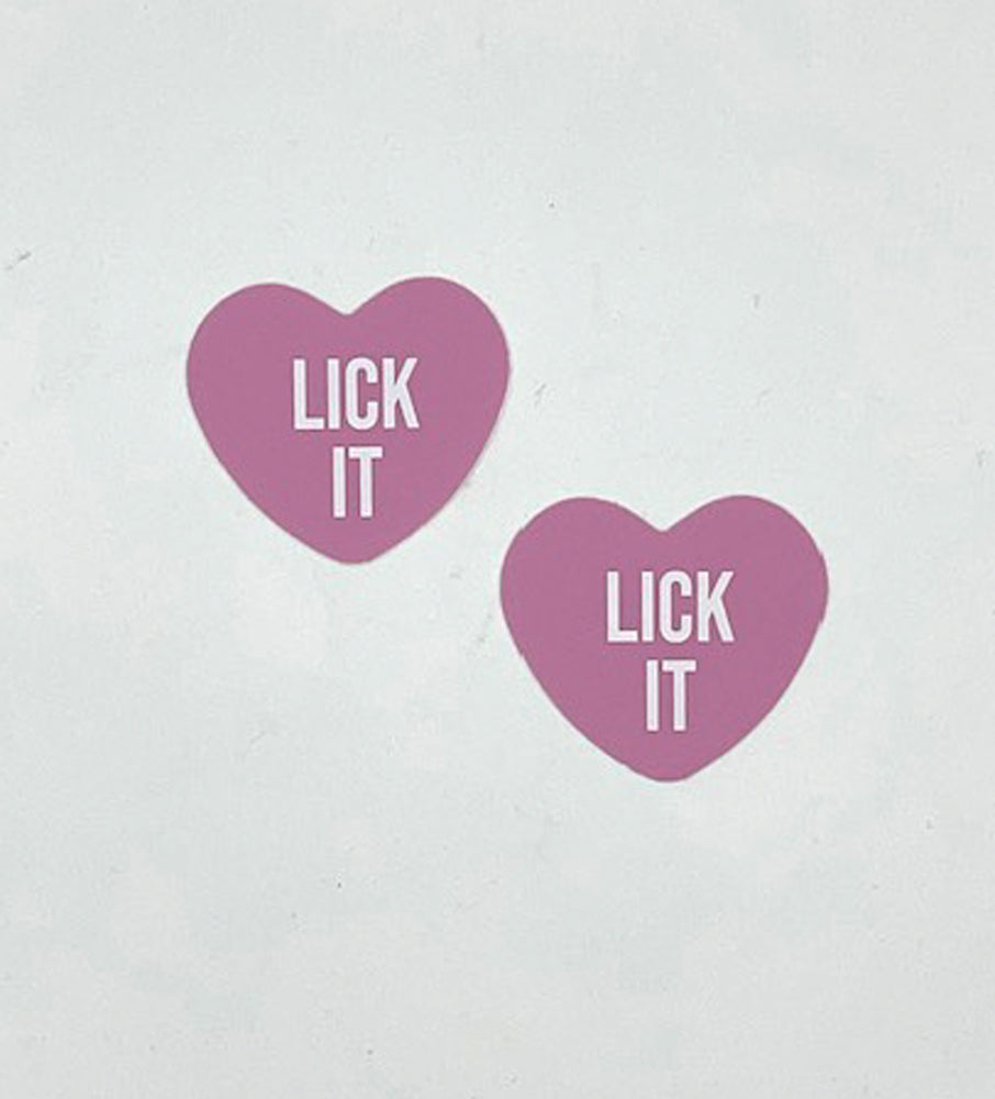Lick It Love Heart Pasties – Adhesive Fashion Pasties for Raves and Parties Secondary image