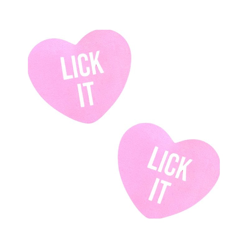Lick It Love Heart Pasties – Adhesive Fashion Pasties for Raves and Parties > Clothes > Pasties Main image
