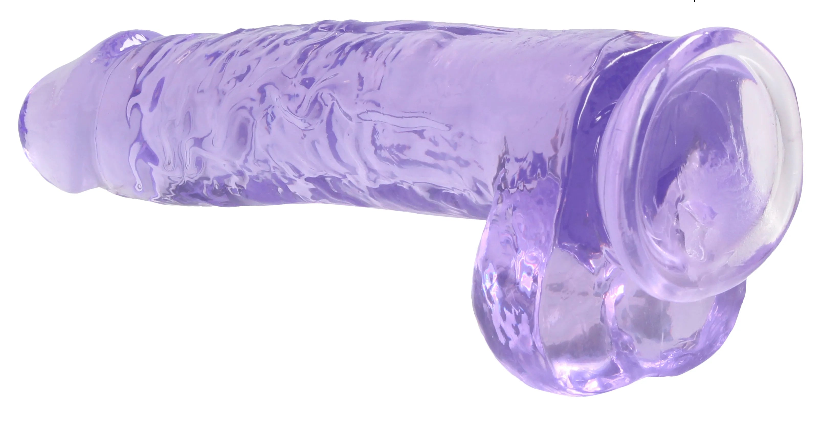 RealRock Crystal Clear 9 Inch Realistic Dildo with Balls Suction Cup – Body Safe TPE Dildo > Dildos > Realistic Dildos
