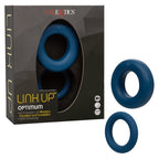 Link Up Optimum Blue Dual-Density Silicone Vibrating Enhancer and Ultra-Soft Textured Support Ring > Cock Ring > Vibrating