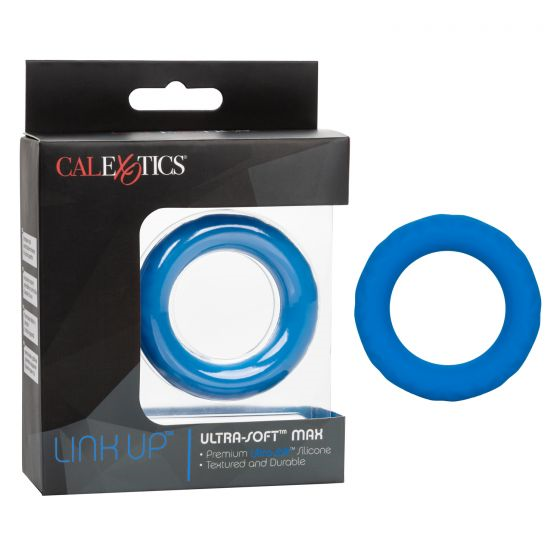 Link Up Ultra-Soft Max Neon Blue Silicone Enhancer Ring COCK RINGS