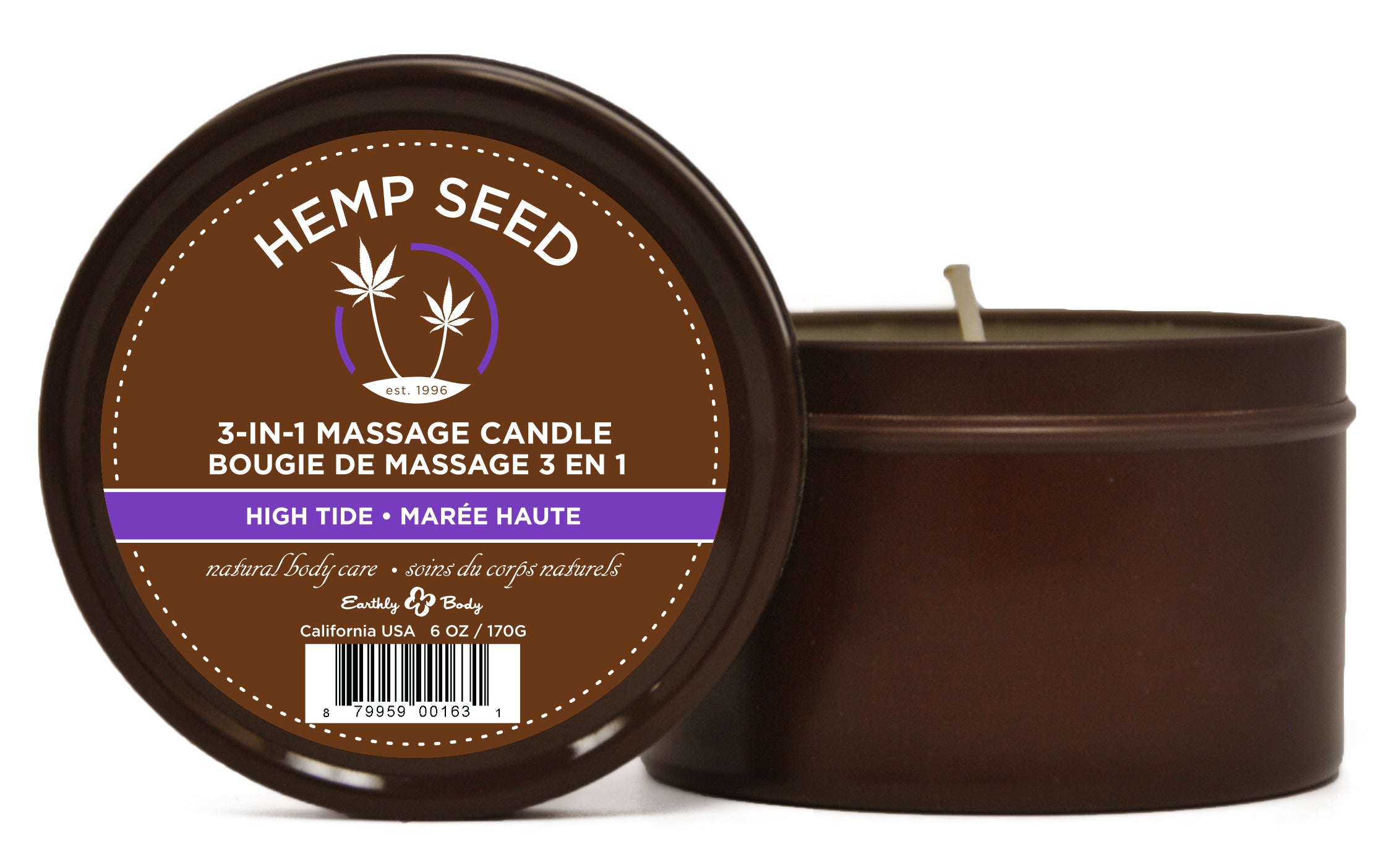 Hemp Seed 3-In-1 Massage Candle 170g - High Tide Coconut Lime Verbena Default Title > Candles > Massage