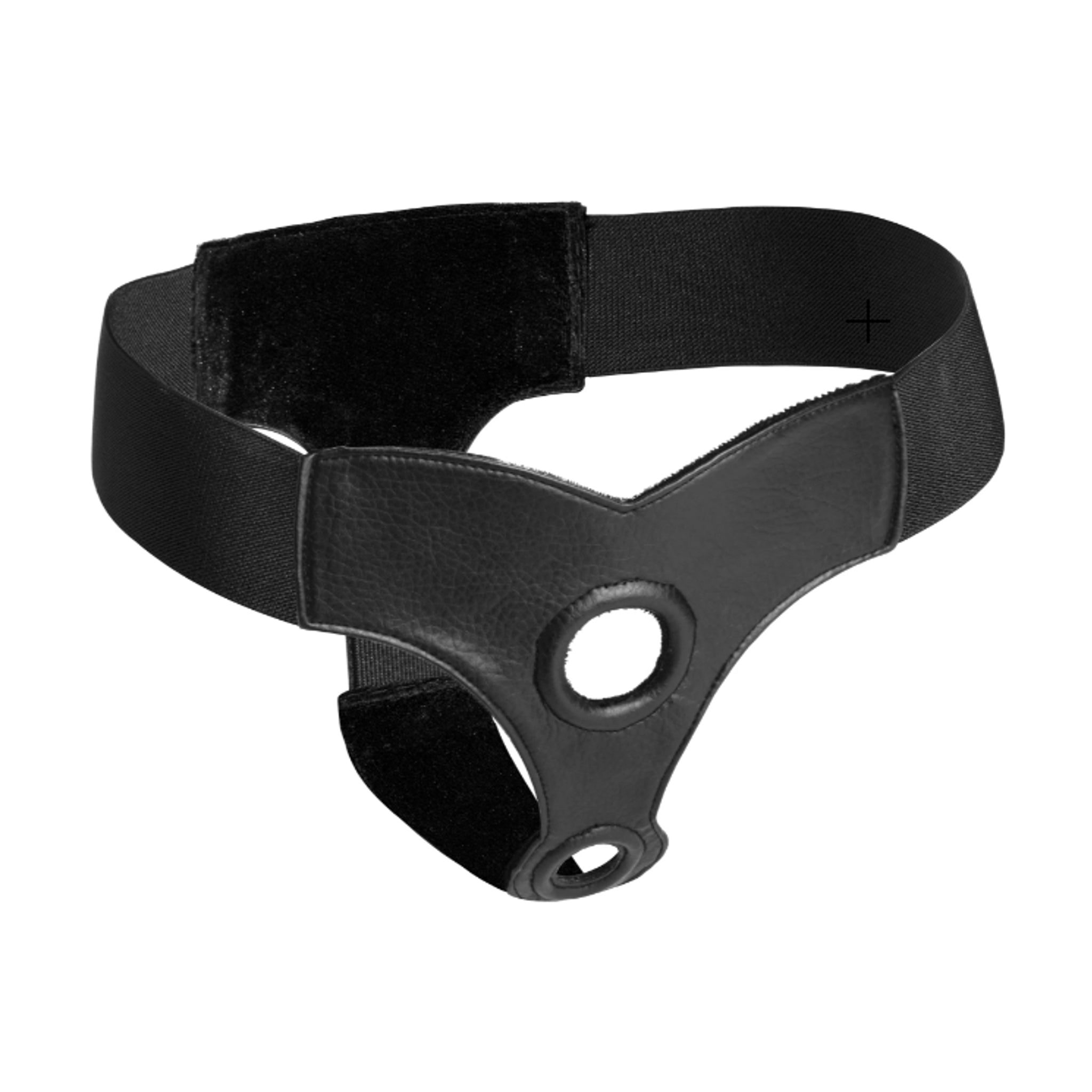 Black g-string style harness with dual front openings Main image