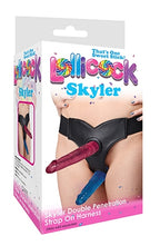 Lollicock Skyler Double Penetration Strap-On Harness in Black Leatherette with Velvet Interior > Dildos > Strap On Harnesses