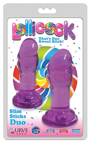 Lollicock Slim Stick Duo Grape Ice Purple 2-Pack Curve Enhanced PVC