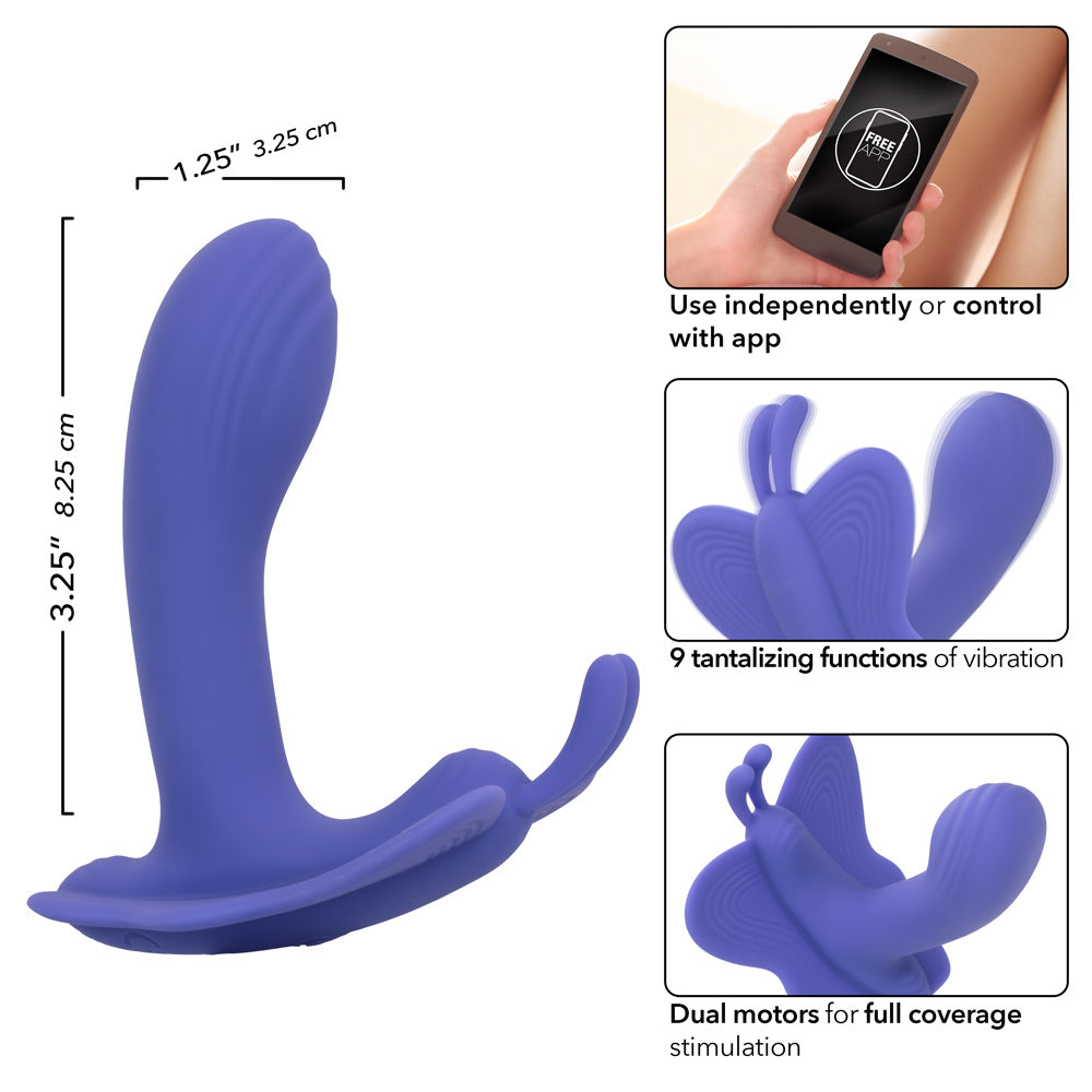 CalExotics Connect™ Venus Butterfly® Dual Motor Silicone Stimulator in Purple with App Control and 9 Vibration Functions Vibrators - G Spot