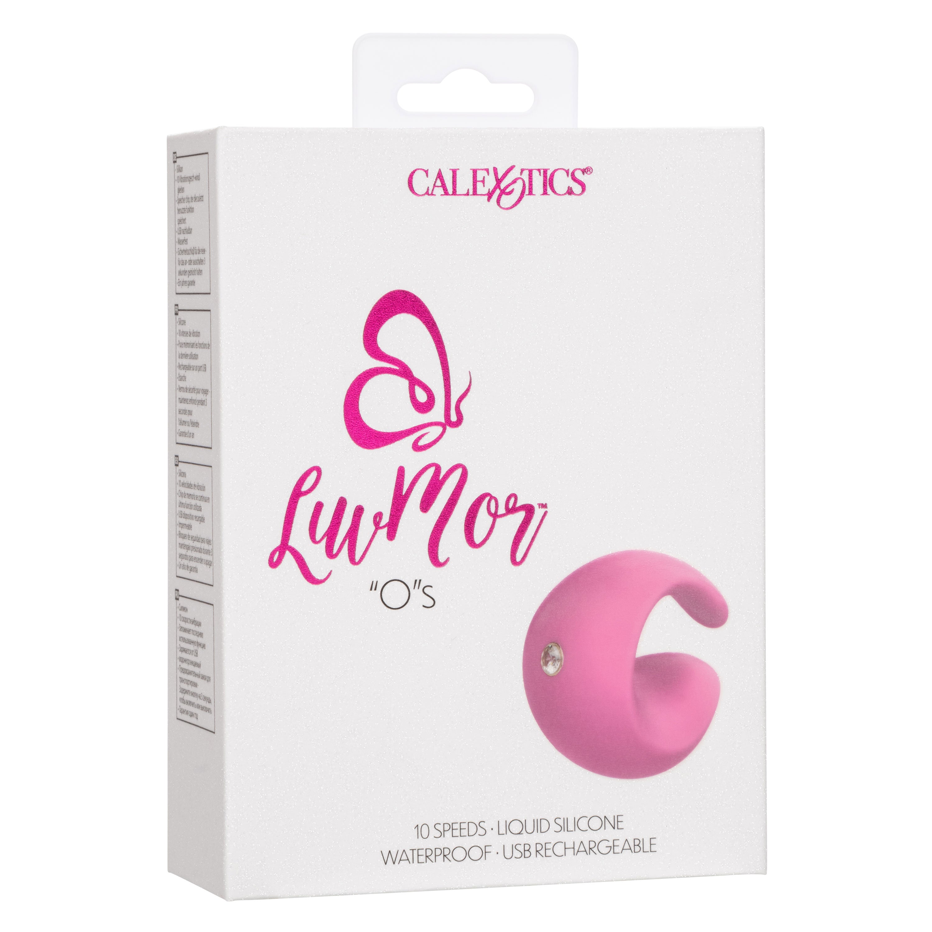 LuvMor "O"s Pink Mini Curved Massager with 10 Speeds, Liquid Silicone, USB Rechargeable, Waterproof Finger Stimulator