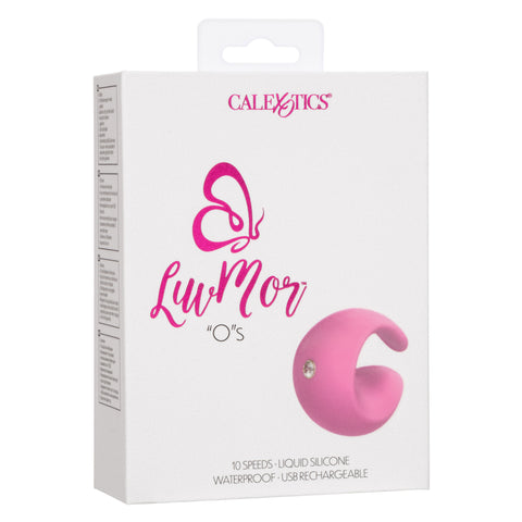 LuvMor "O"s Pink Mini Curved Massager with 10 Speeds, Liquid Silicone, USB Rechargeable, Waterproof Finger Stimulator