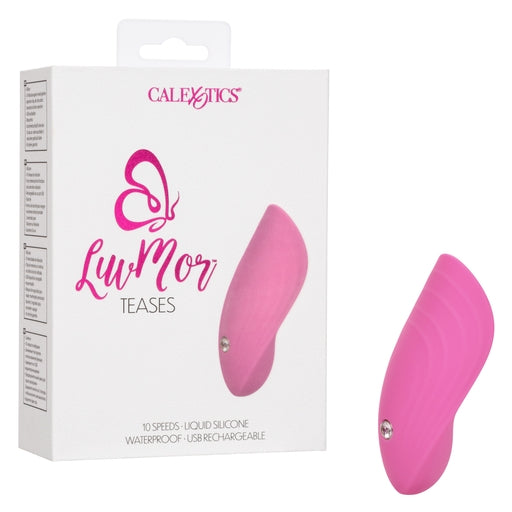 LuvMor Teases Pink Liquid Silicone Waterproof USB Rechargeable Massager with 10 Speeds Panty Vibrators