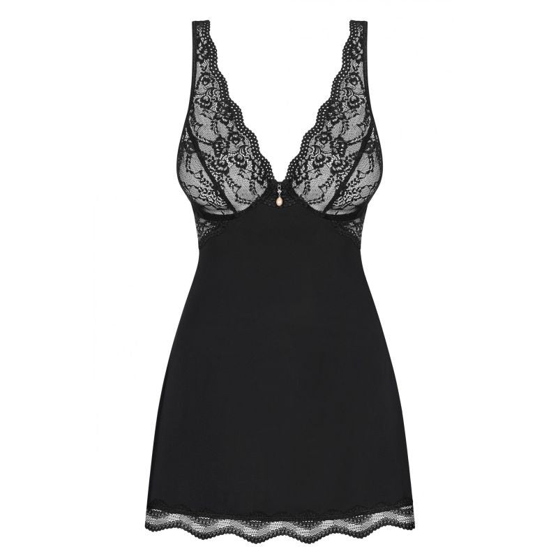 Luvae Black Babydoll Lingerie with Exposed Back and Jewels > Clothes > Babydolls