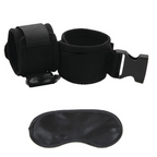 Lux Fetish G Spot Pal Black Adjustable Ankle Cuffs with Satin Blindfold > Bondage Gear > Restraints