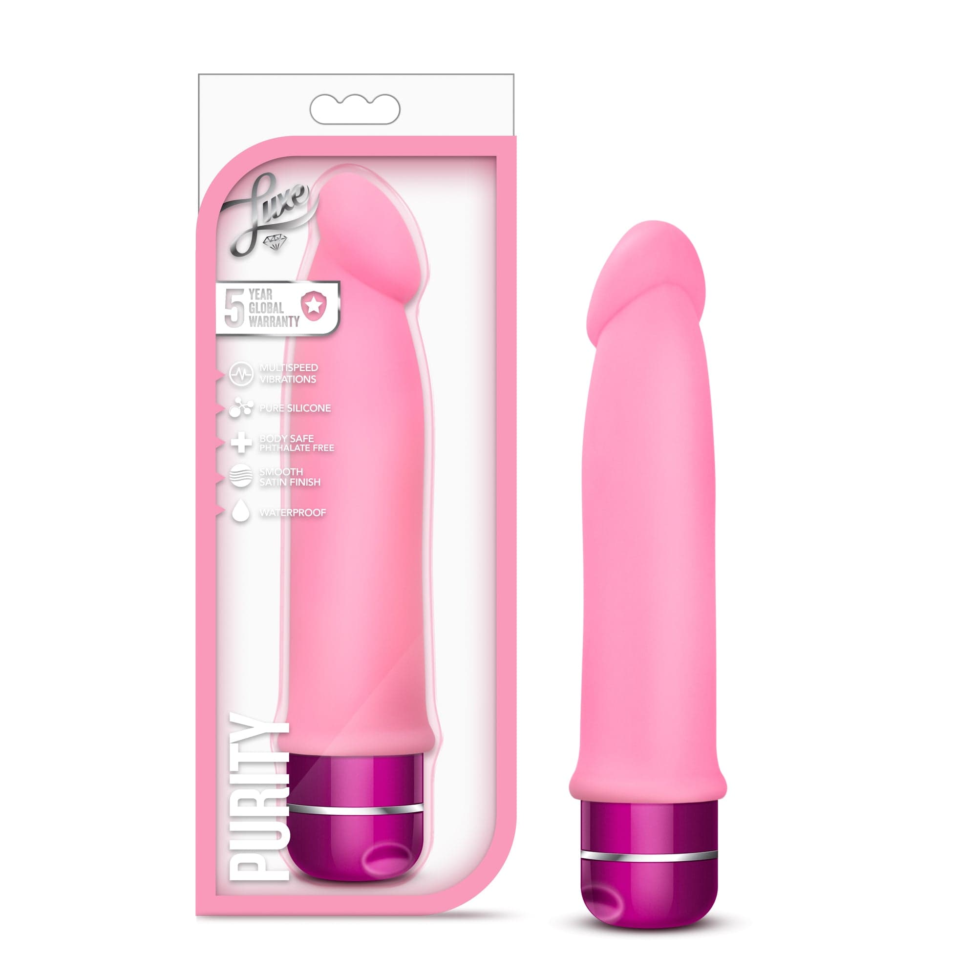Luxe Purity Pink 7.5 Inch Vibrator Secondary image